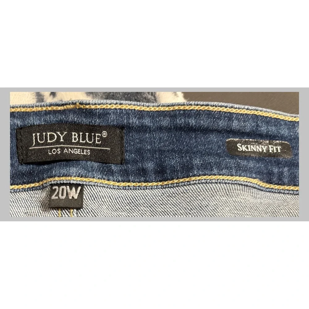 Judy Blue Womens High Rise Skinny Jeans Medium Wash Button Fly Size 20W Denim - Picture 2 of 4